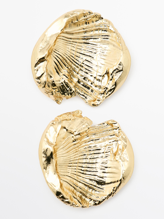Massimo Dutti Серьги «ископаемые», золотистый