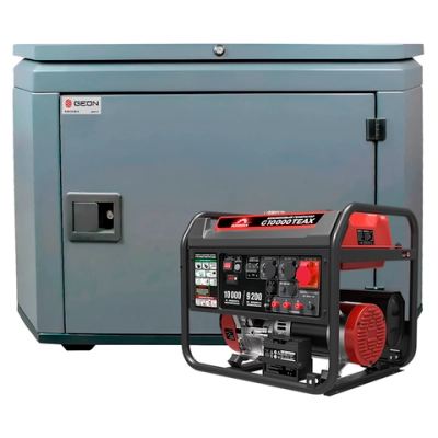 Генератор бензиновый SUNREKA G10000TEAX с кожухом Geon 1200 RAL 7024