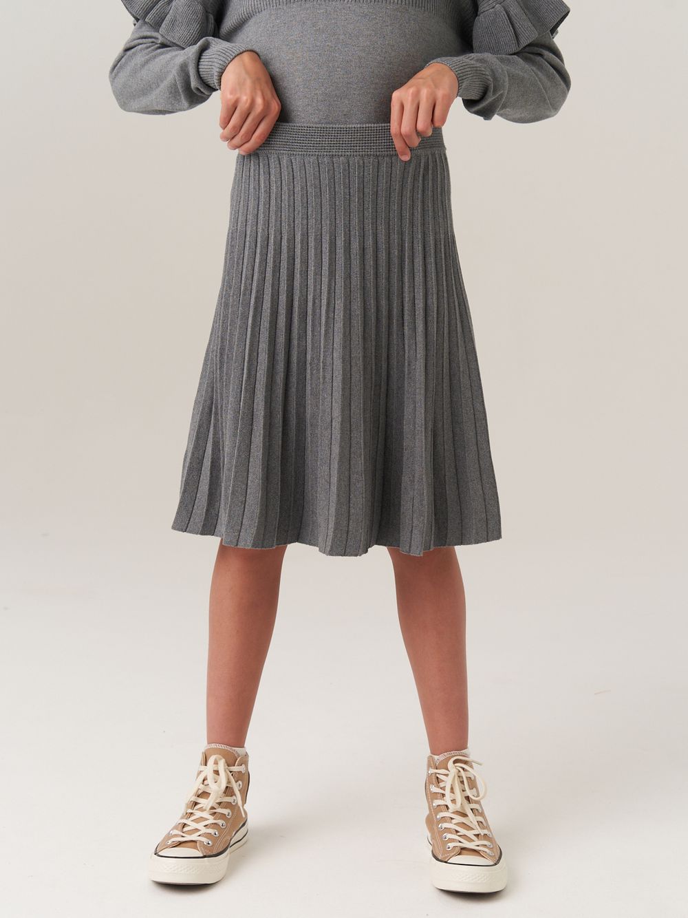 Юбка школьная для девочки AT883 серый