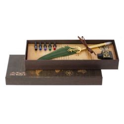 GAEM Набор подарочный: ручка перьевая, чернила 5шт, чернильница, L28 W11,5 H4 см