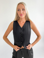 Костюм Miss Diva 11404 однотонный из жилетки и брюк-палаццо