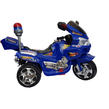 Мотоцикл электрический Полиция (синий, 1 аккумулятор х 6V)