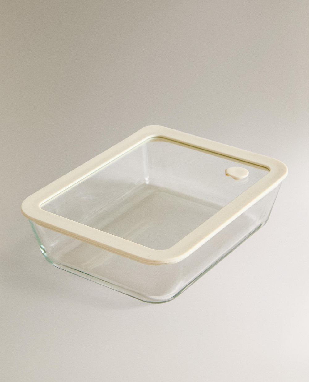 Zara Home пищевой контейнер из боросиликатного стекла, цвет кремовый, 22.6 см