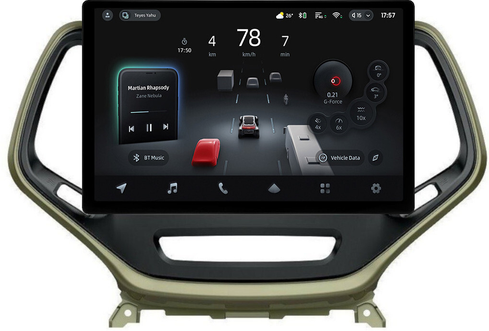 Магнитола для Jeep Cherokee 2014+ - Teyes CC4-PRO монитор 13" 2K QLED на Android 13, Snapdragon 778G, 8+128, AI, CarPlay, DSP, 4G SIM-слот