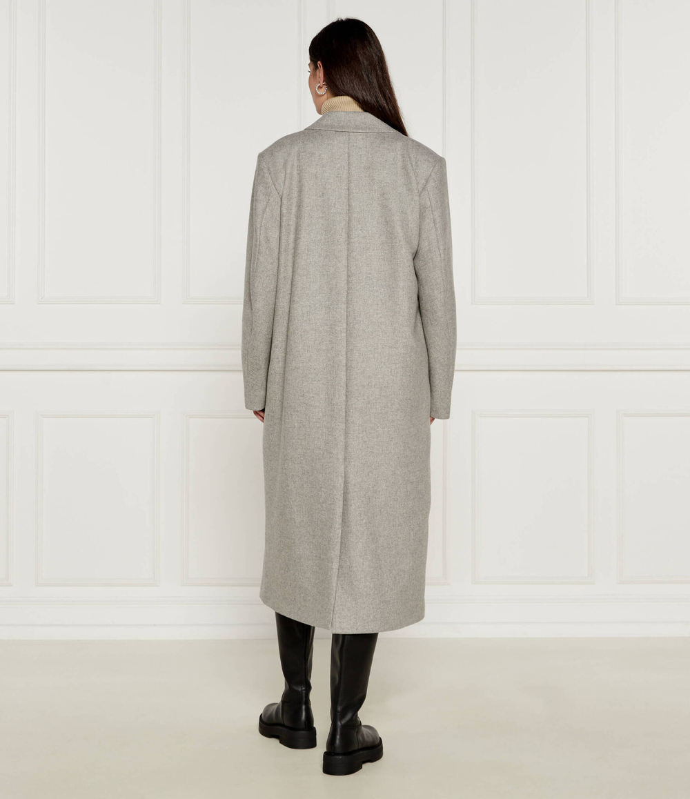 Хлопковое пальто BOSS BLACK - серый(50524472)