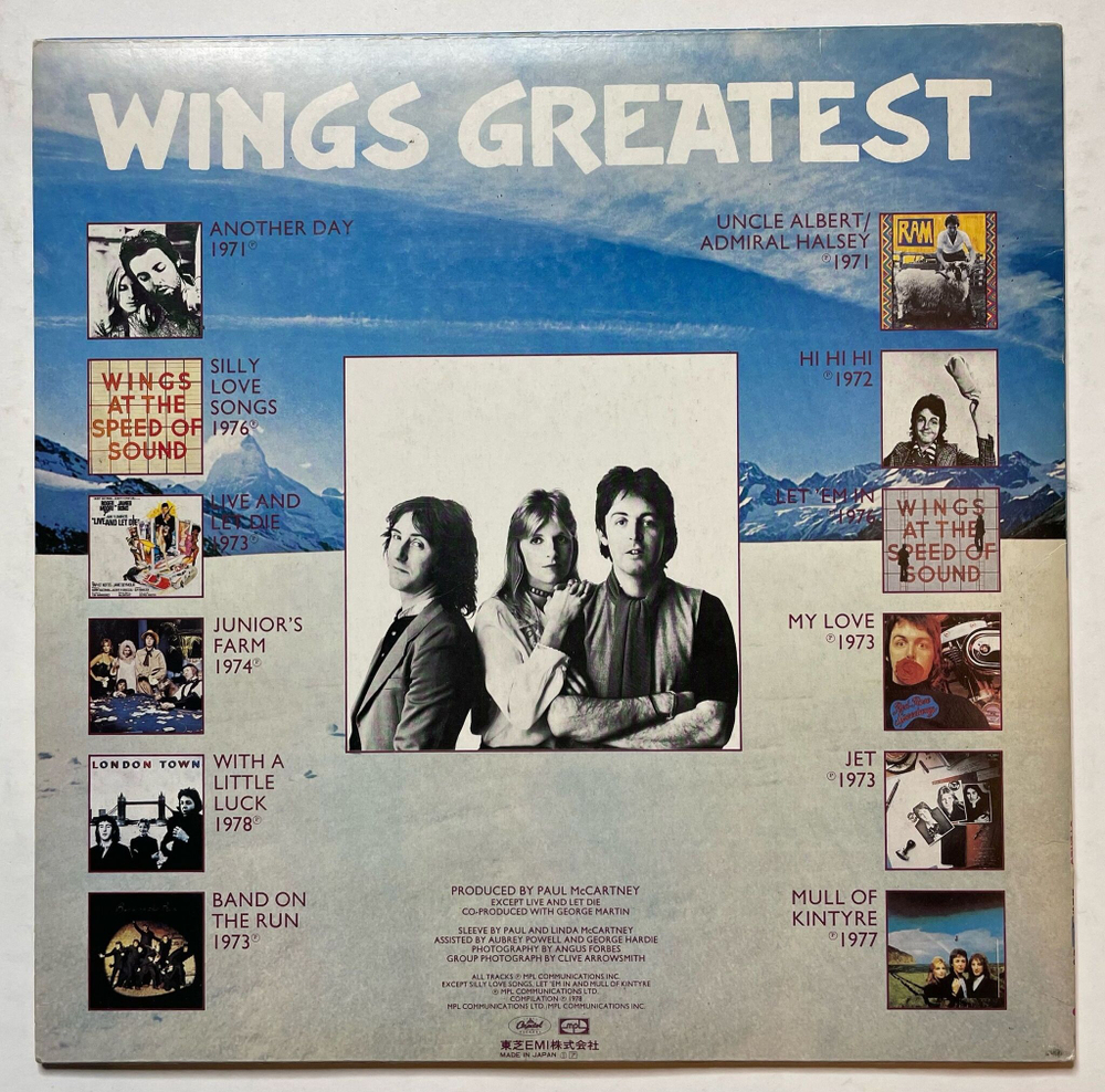 Винтажная виниловая пластинка LP Wings Greatest (Japan 1978) (No Obi) (Poster)