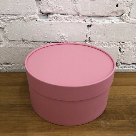 Коробка круглая "Шайба" с завальцовкой, 21*11 см, Розовый