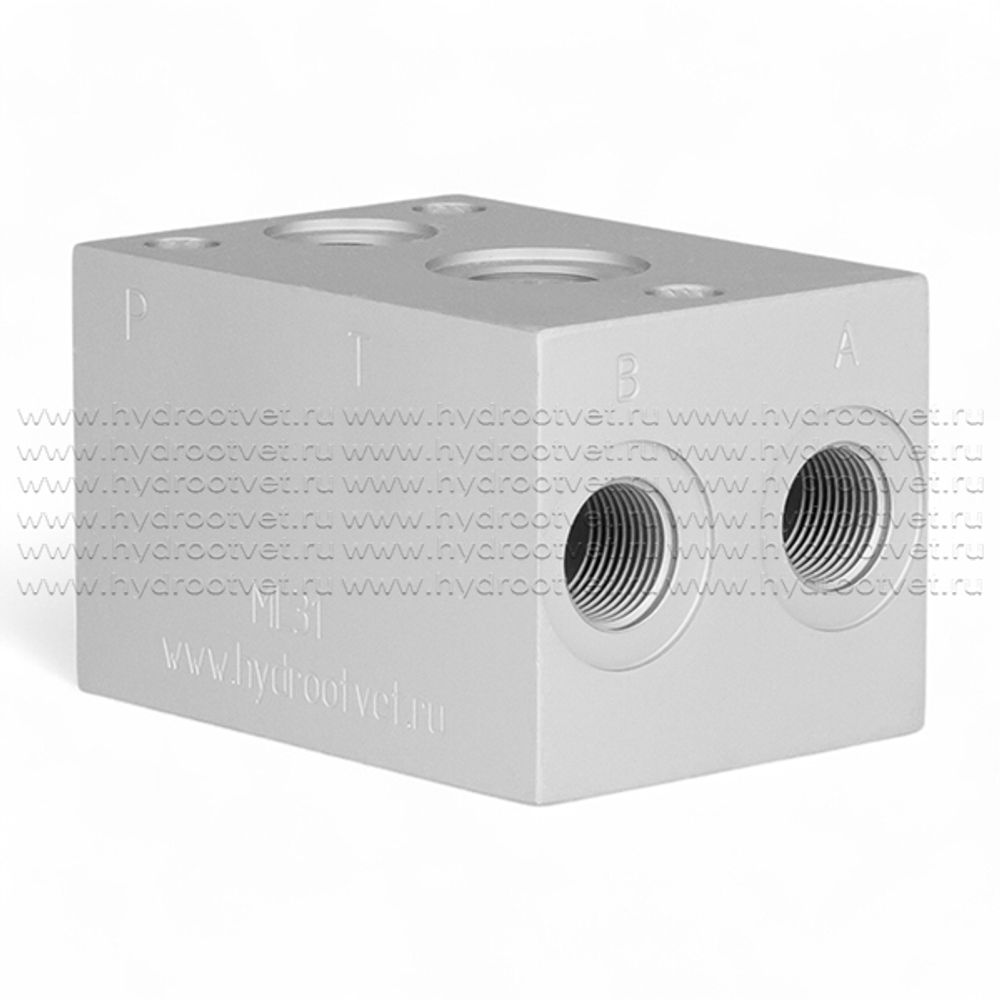 ML31 - Одноместная плита для батарейного монтажа клапанов Ду6 (DN6 - CETOP03)