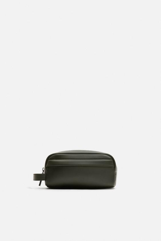 ZARA ОДНОТОННЫЙ НЕСЕССЕР, ЗЕЛЕНЫЙ