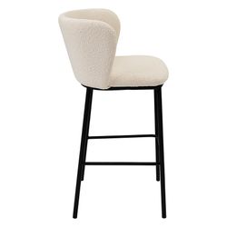 Стул барный Foggy, букле, молочный