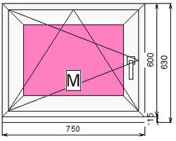 Пластиковое окно 600 х 750 ТермА Эко + Москитная сетка