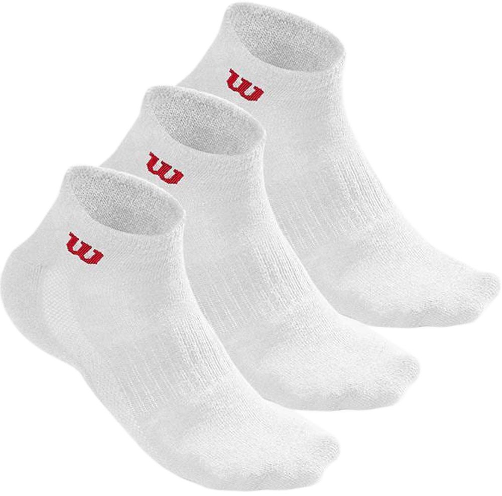 Носки теннисные Wilson Men&#39;s Quarter Sock 3 - white