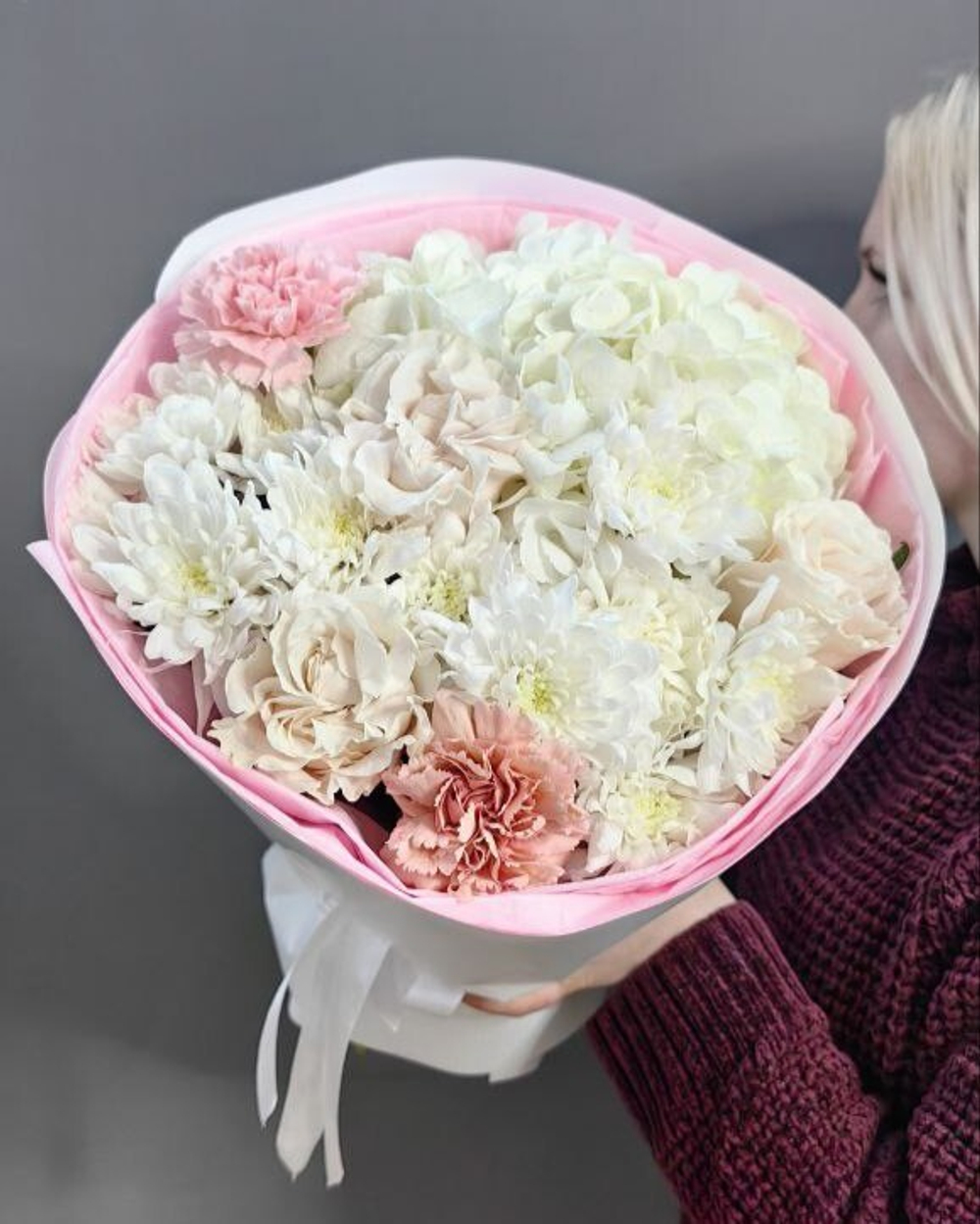 Авторский букет в розовой гамме