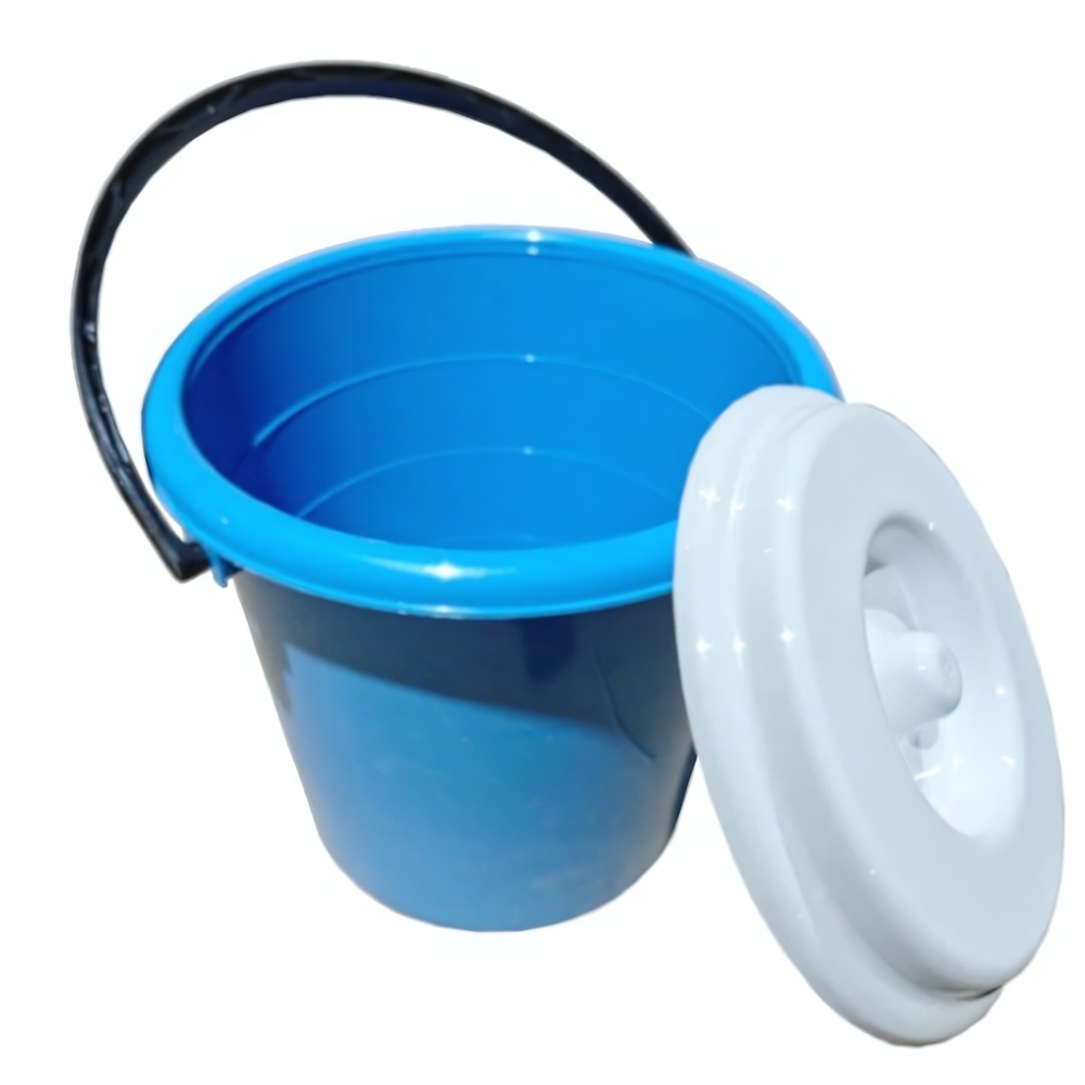 Ведро 12л с крышкой цвет голубой, крышка белая