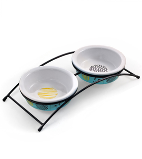 Миска керамическая на подставке "Глазурь", 2*0,12л, Triol