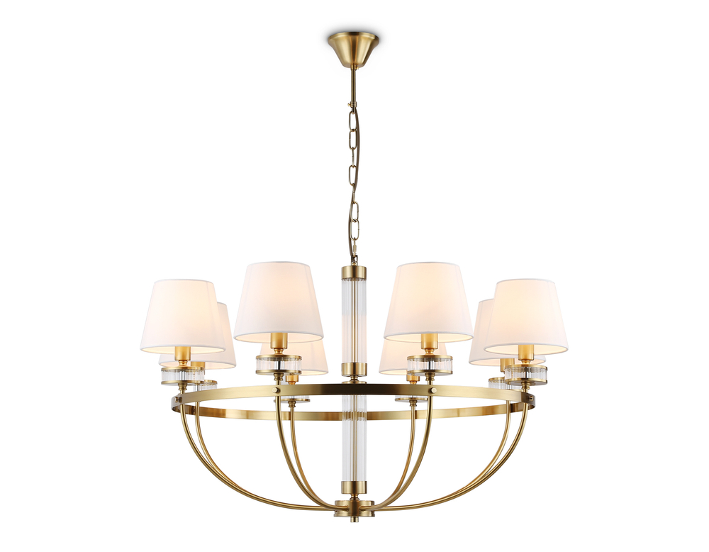 Светильник подвесной LH71253/8 BS/WH латунь/белый E14/8 max 40W D870*990