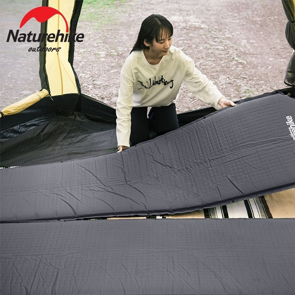 Коврик туристический самонадувной Naturehike D03 Dark Grey, 6927595711491
