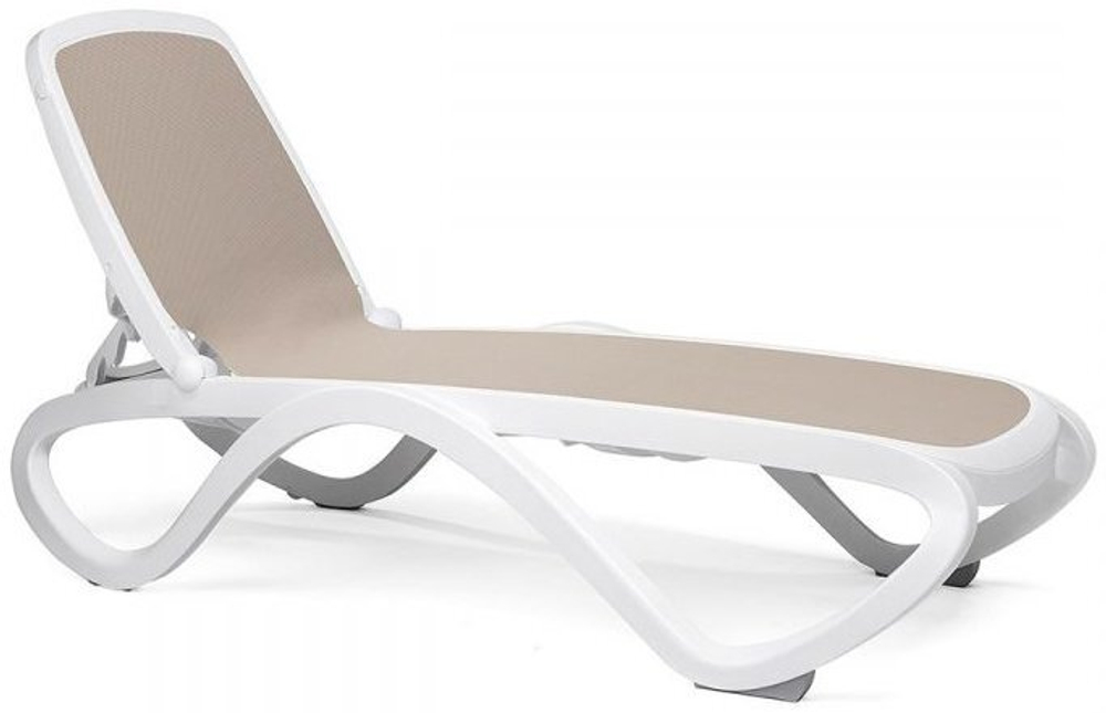 Шезлонг-лежак пластиковый Nardi Omega, белый, тортора