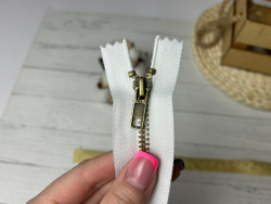 Молния ДЖИНС антик белый 18см