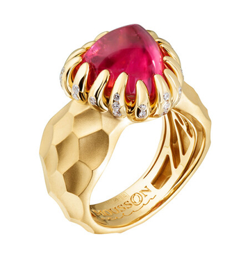 Кольцо с Турмалином и Бриллиантами, R0160-0/2