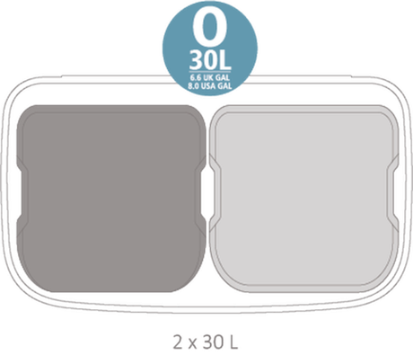 Мусорный бак Bo Pedal Bin 2x30л Brabantia Стальной матовый Fingerprint Proof