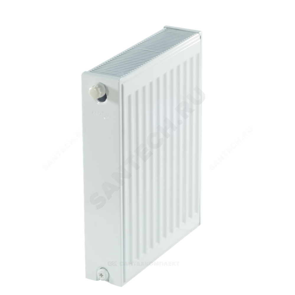Радиатор стальной панельный Ventil Compact VC тип 22 500х1200 Qну=2658 Вт ниж/п в комплекте кронштейн. встроенный вентиль RAL 9016 (белый) Heaton Plus