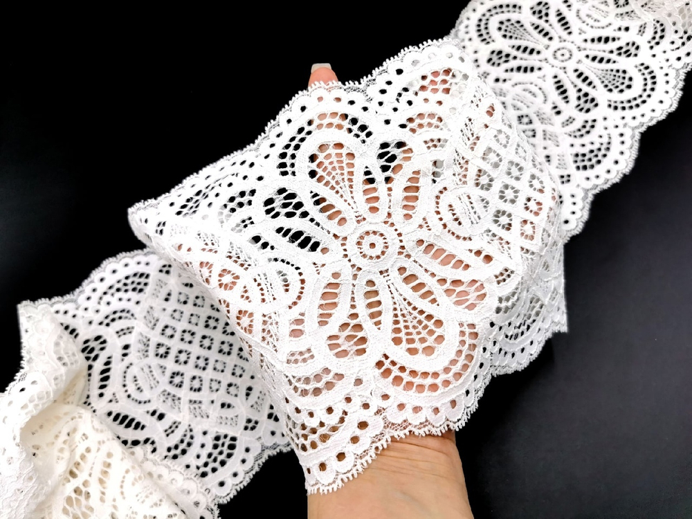 Эластичное кружево, 17 см, кокосовое молоко (Арт: EK-2654), м