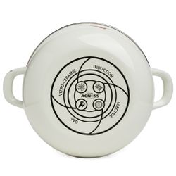 КАСТРЮЛЯ AGNESS ЭМАЛИРОВАННАЯ С ЭМАЛ.КРЫШКОЙ СЕРИЯ "СНЕГИРИ", 2.8 Л, 20*12 СМ