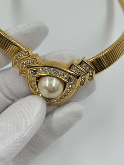 Колье с «жемчугом» и кристаллами Christian Dior