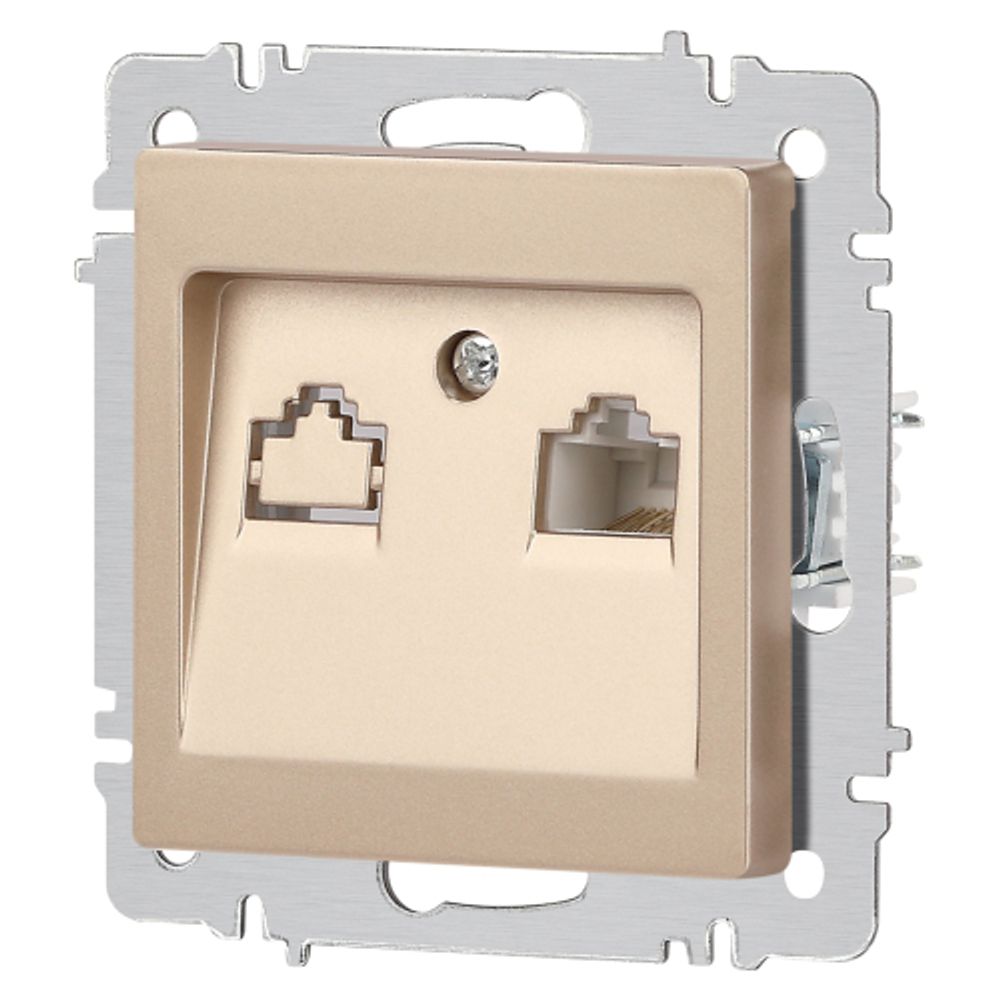 Розетка Intro Accent 6-303-04 информационная RJ45 IP20 СУ шампань