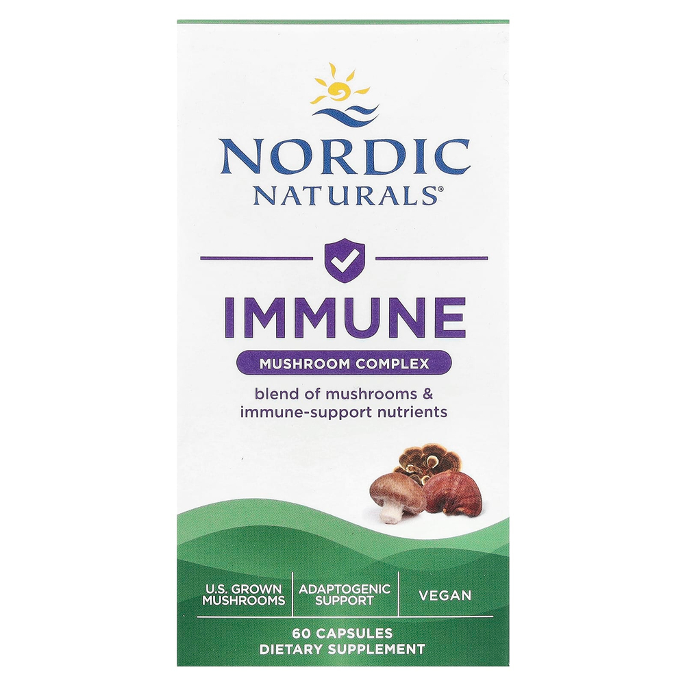 Nordic Naturals, Immune, грибной комплекс, 60 капсул