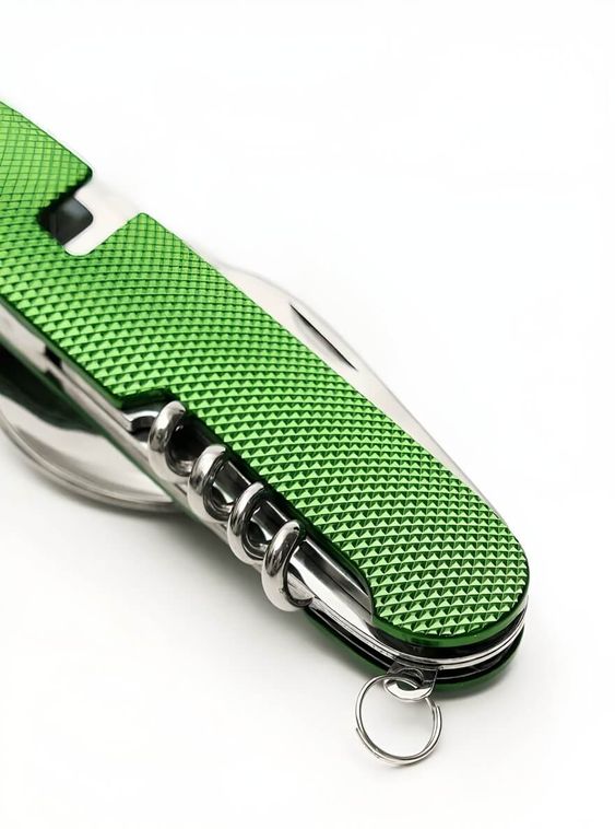 Мультитул 6в1 походный приборы: нож, вилка, ложка, открывашка Зеленый