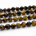 Бусины Тигровый глаз крупной огранки, размер около 5,7-6 мм, цена за 15 шт (1/4 нити)