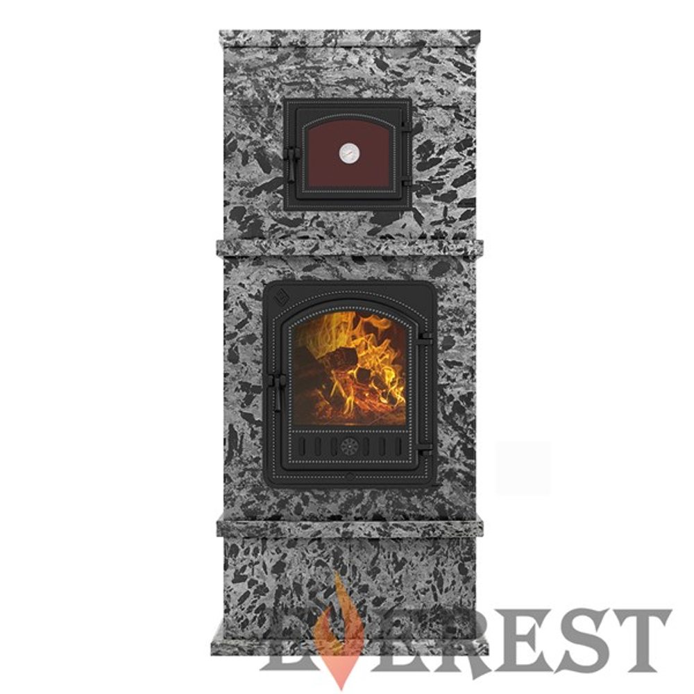 Печь-камин с духовкой EVEREST «KORELA» Пироксенит Элит