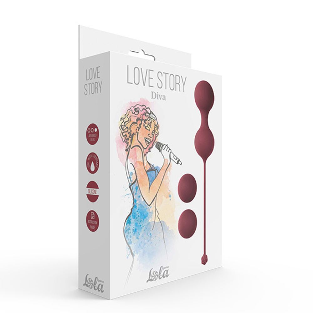 Набор вагинальных шариков 2,2см и 3см Lola Games Love Story Diva Wine Red 3012-02lola