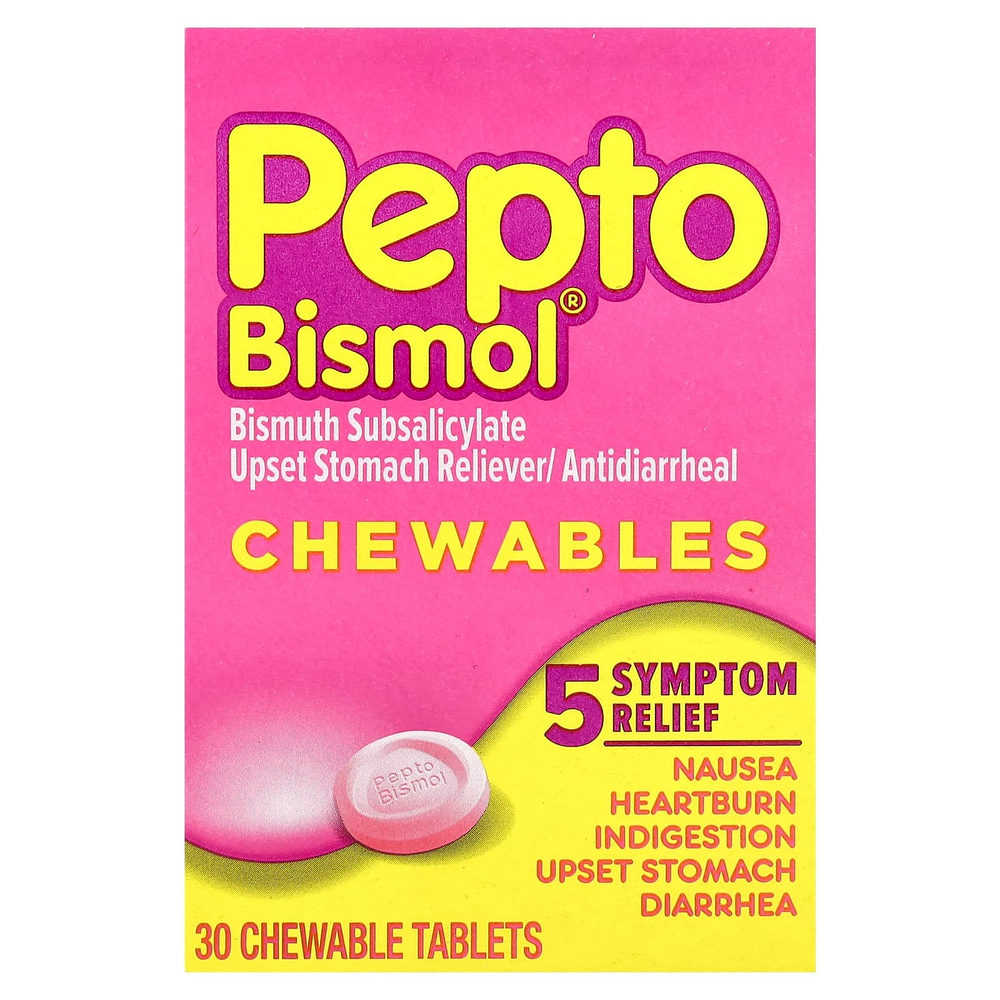 Pepto Bismol, Pepto Bismol®, жевательные таблетки, 30 жевательных таблеток