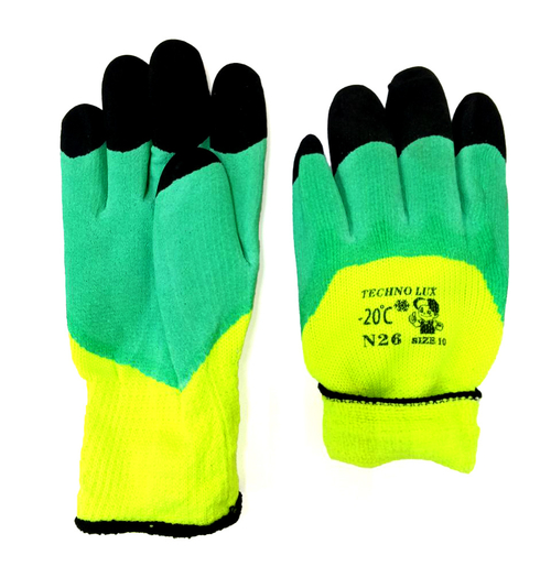 Перчатки акриловые - 20*С салатовые черный пальчик №26 (480шт/уп)