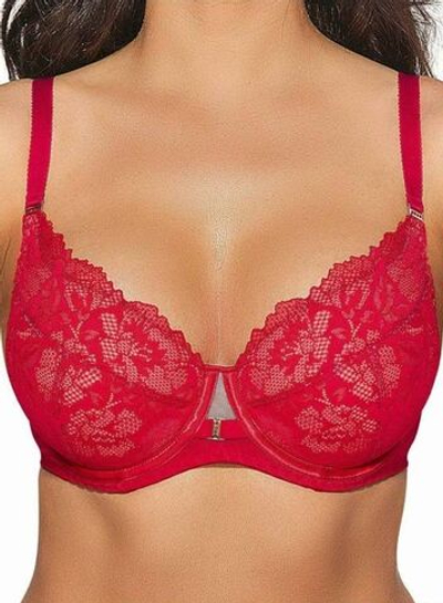 Бюстгальтер на косточках с пуш-ап (Размер: 70G) (Цвет: красный)