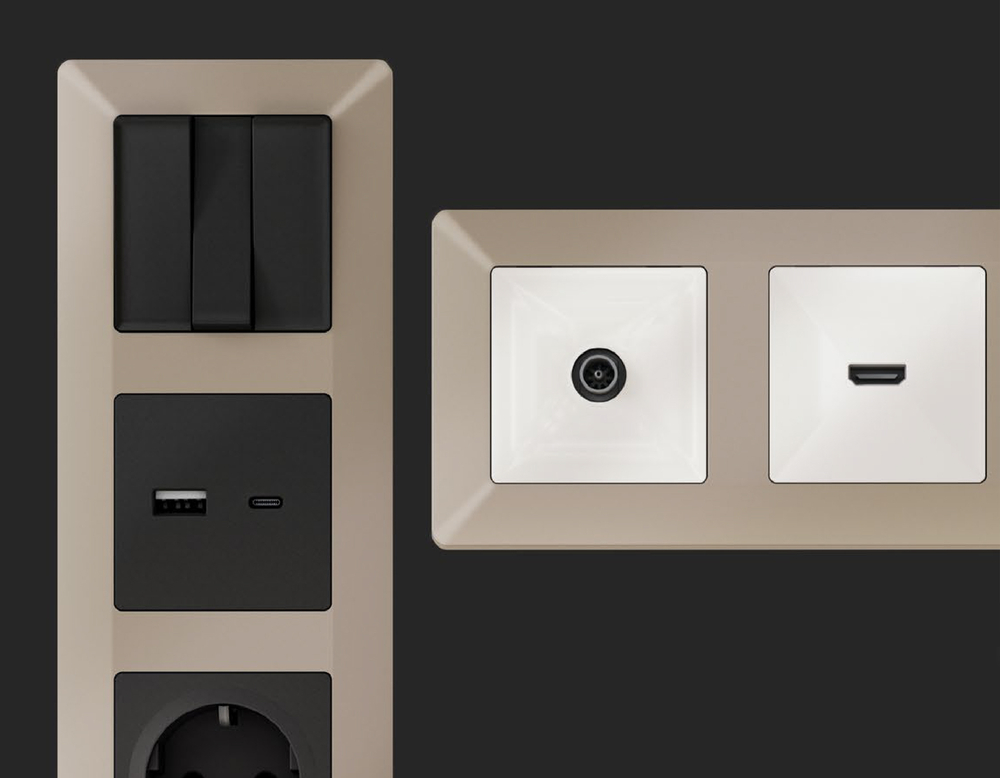 AF110364 Рамка ALFA Line (Серо-бежевый матовый) 4-ая