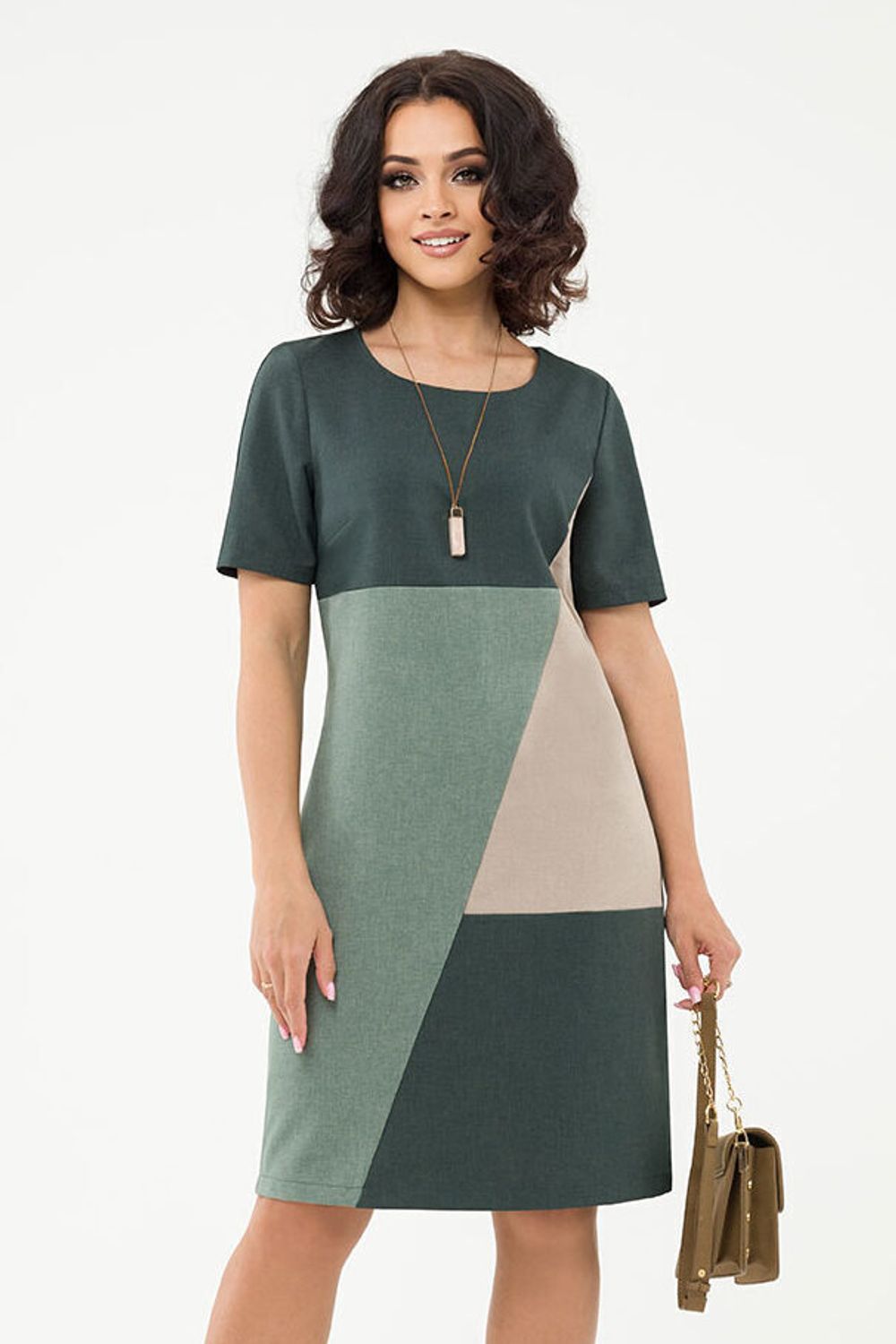 Платье Робертина 46-56 Serenada оливковый (Акция)