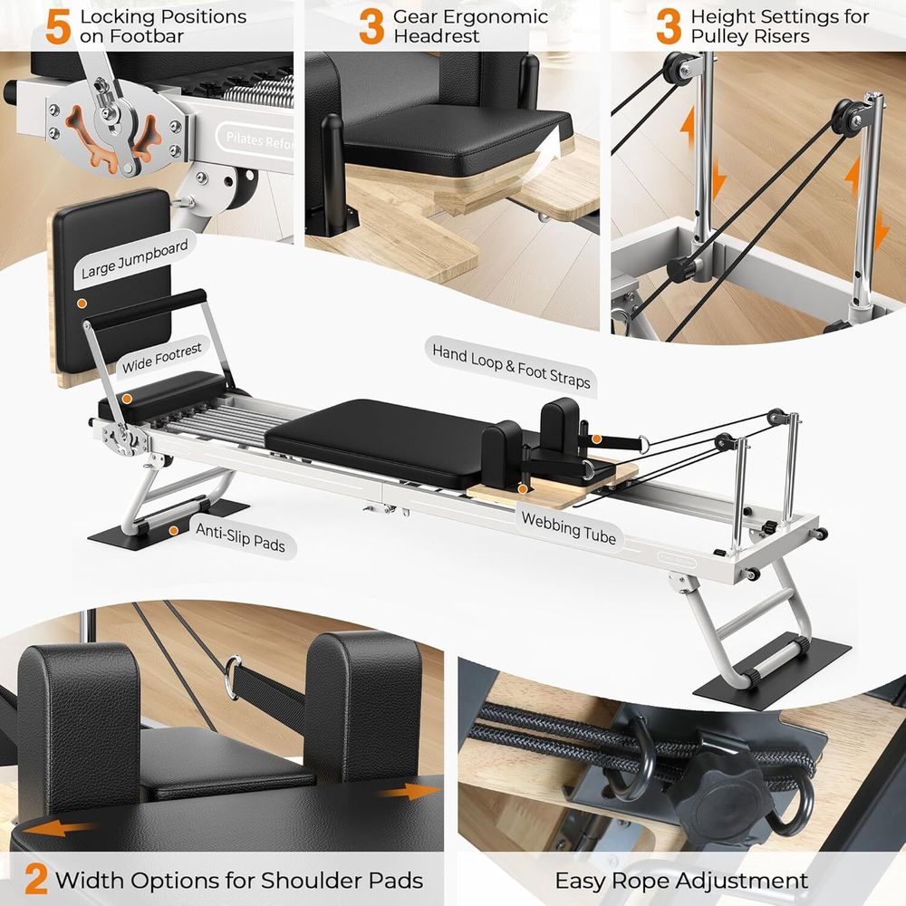 Стол для пилатеса (реформер) DFC с деревянными вставками