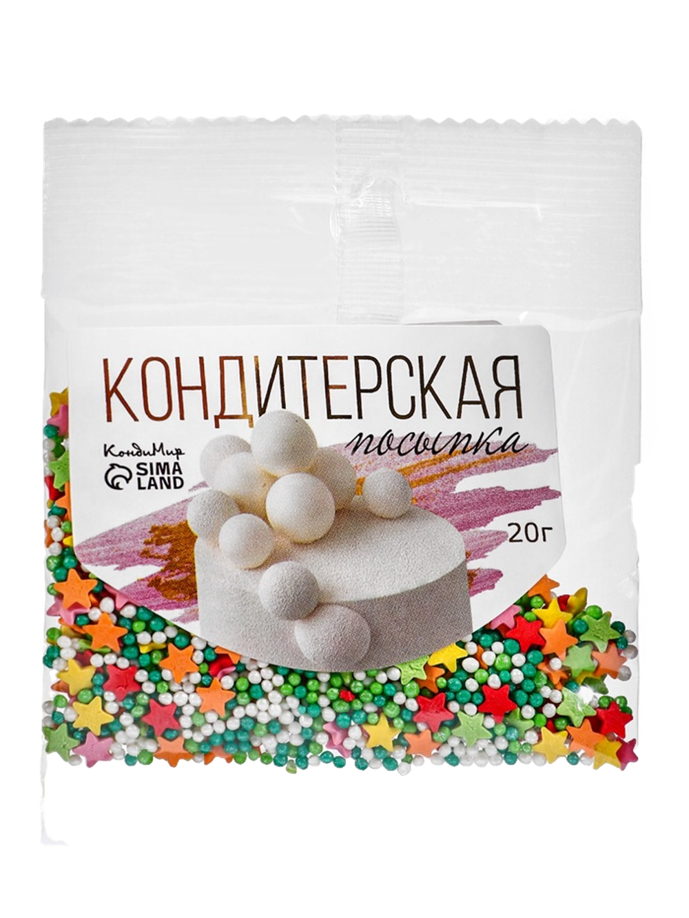 Посыпка кондитерская с мягким центром «Ассорти»: цветная, 20 г