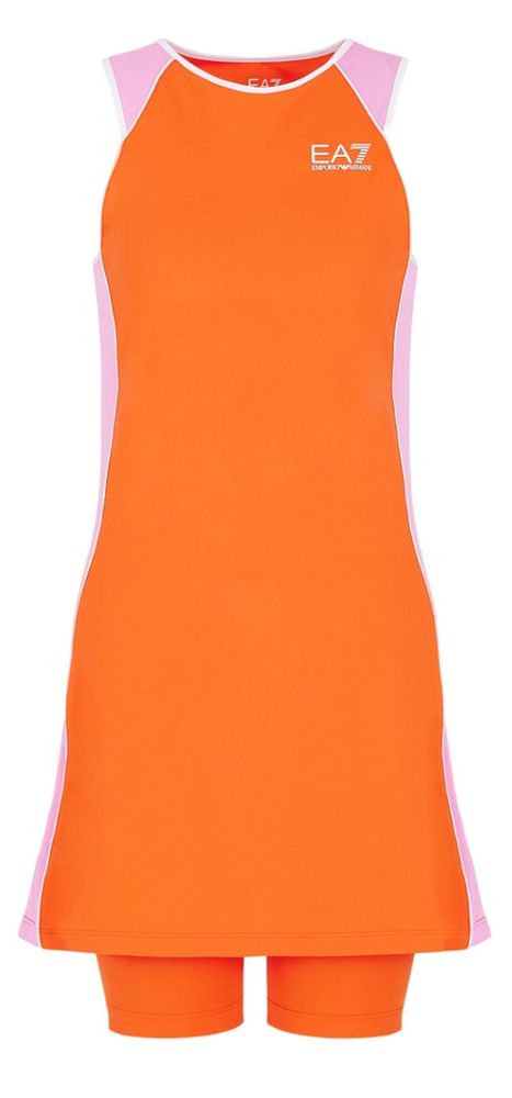 Теннисное платье EA7 Woman Jersey Dress - cherry tomato