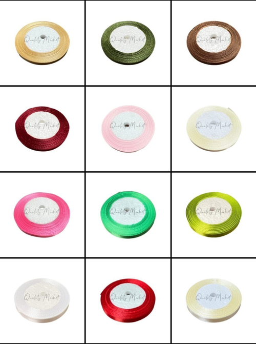 Лента атласная 1,2 см 32.9 метров (цвет в ассортименте)