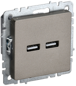 BRITE Розетка USB A+A 5В 3,1А РЮ10-1-БрШ шампань IEK