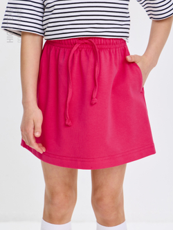 Мини юбка из футера с карманами