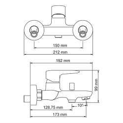 Vils 5601 Смеситель для ванны с коротким изливом