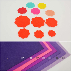 Фетровые пяточки круглые "волна" 25мм, цвет № 30 ярко-фиолетовый (1уп = 363шт)