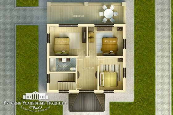 Проект двухэтажного дома &quot;Марсель&quot; 147 кв.м. с верандой