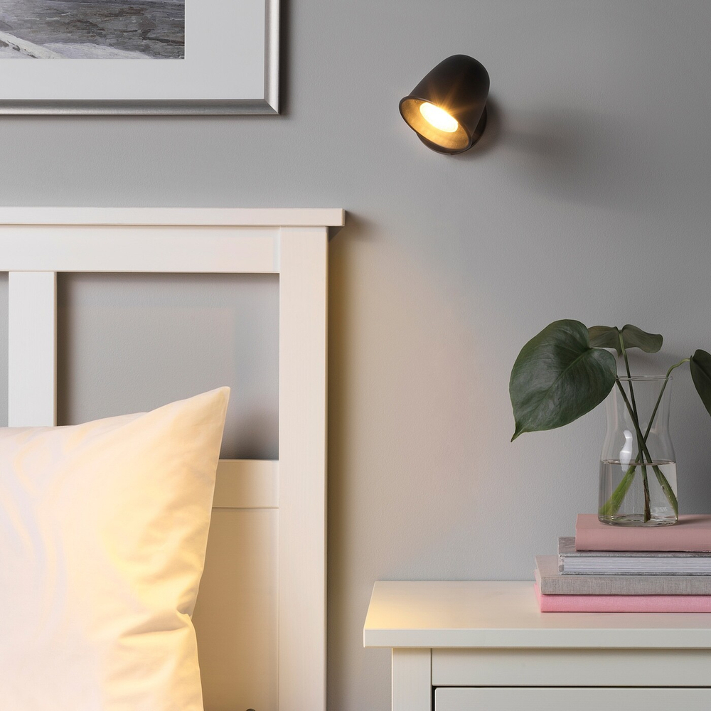IKEA SKURUP  (ИКЕА СКУРУП)  -  Настенный светильник, стационарная установка, черный